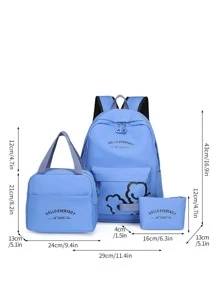 Bộ ba lô 3 chiếc Túi đeo chéo họa tiết chữ cái Bộ dành cho sinh viên mới tốt nghiệp, cô gái tuổi teen, sinh viên năm nhất, sinh viên năm hai, trung học cơ sở và trung học phổ thông, đại học & trung học phổ thông, hoàn hảo cho hoạt động ngoài trời, du lịch và quay lại trường học - Nhiều màu - Xem 7