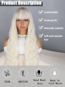 Peluca sintética largo ondulado con tupe - Multicolor - Ver 2