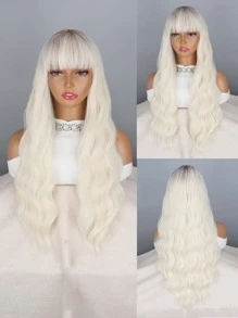 Peluca sintética largo ondulado con tupe - Multicolor - Ver 1