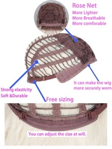 Peluca sintética largo ondulado con tupe - Multicolor - Ver 5