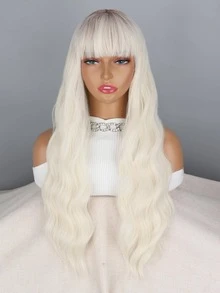 Peluca sintética largo ondulado con tupe - Multicolor - Ver 7