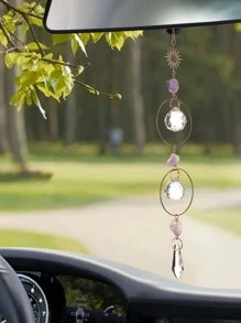 1 Pha Lê Nhân Tạo Treo Tường, Hình Tròn Hiện Đại Trang Trí Treo Trang Trí Cho Gia Đình - Màu tím - Xem 2