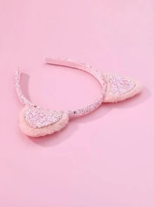 1pc Girls Cute Rabbit Ear Design Plastic Hairband With Soft Glow Effect, For Everyday Wear - Multicolor - View 3