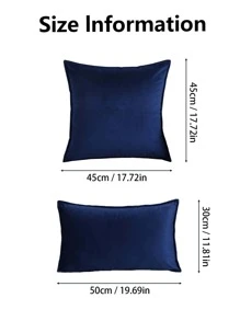 1入組素色坐墊套不附帶內芯 - 寶藍色 - 查看 7