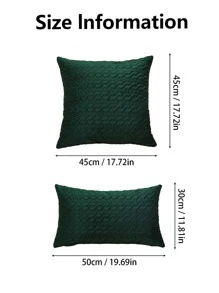 素色壓花靠墊套不附帶墊芯 - 墨綠色 - 查看 6