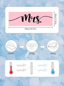 Letter Graphic Sport Towel - Baby Pink - View 7