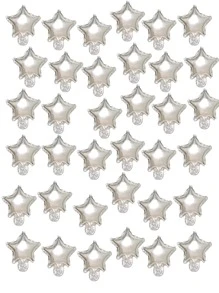 50 قطعة بالون من البولي إيثيلين، بالونات زخرفية بشكل نجمي حديثة لحفلات الاحتفالات - فضي - مشاهدة 3