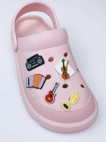 5 chiếc Cartoon Guitar & Violin Design Trang trí giày, Đồ trang trí thời trang cho guốc - Nhiều màu - Xem 1