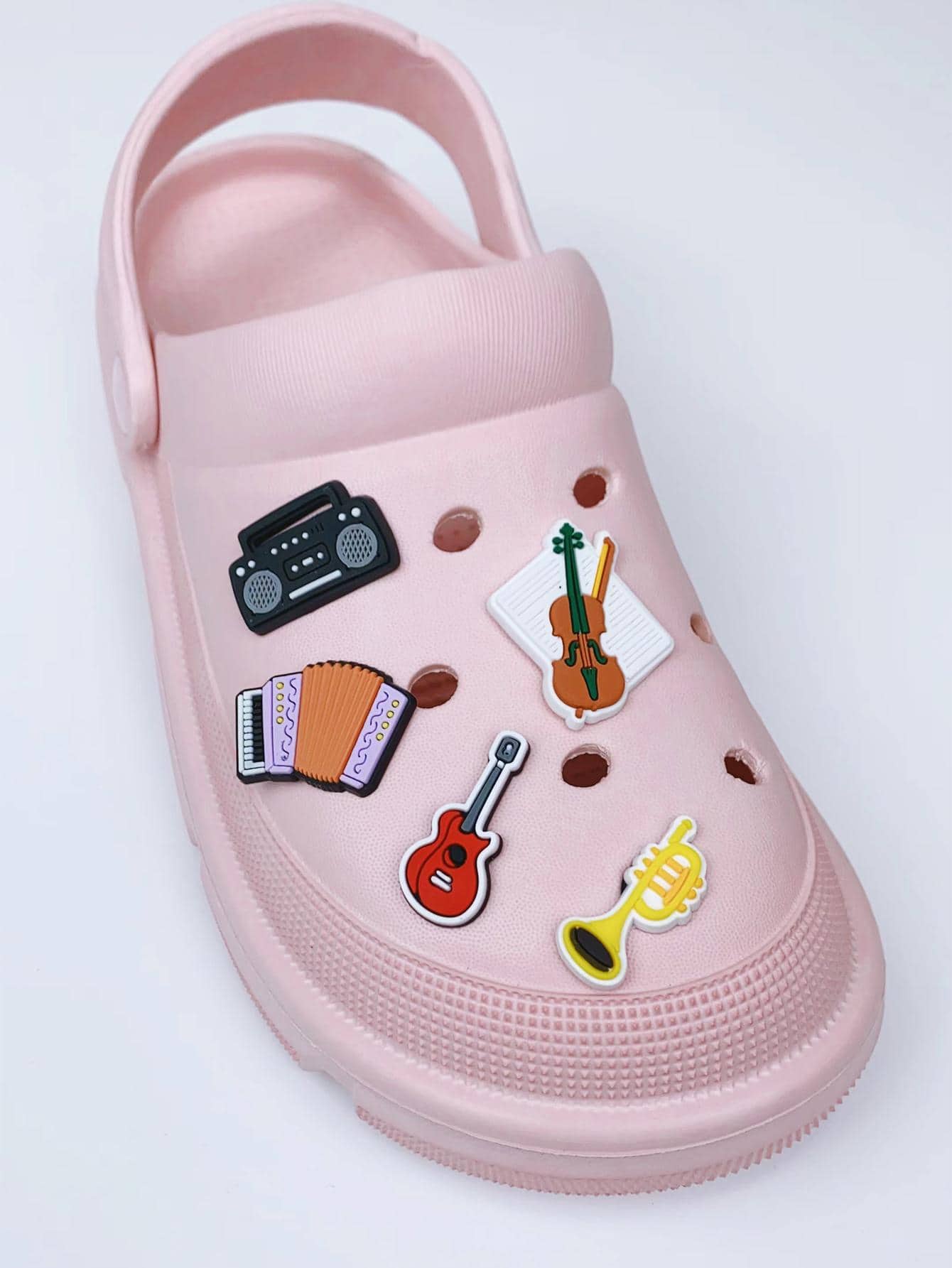 5 chiếc Cartoon Guitar & Violin Design Trang trí giày, Đồ trang trí thời trang cho guốc - Nhiều màu - Xem 1