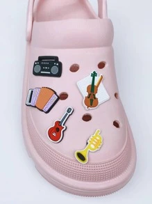5 chiếc Cartoon Guitar & Violin Design Trang trí giày, Đồ trang trí thời trang cho guốc - Nhiều màu - Xem 3