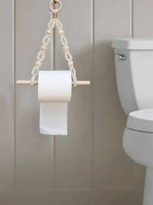 1 Hộp Đựng Giấy Vệ Sinh Polyester, Boho Đính Hạt Trang Trí Dệt Mô Cuộn Giá Đỡ Cho Phòng Tắm - Nhiều màu - Xem 2