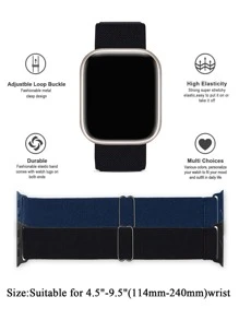 5 件/套编织弹力尼龙运动单圈表带兼容 表带兼容小米、兼容华为、兼容 Fitbit Versa 2 1、兼容三星 Galaxy Watch，20 毫米 22 毫米 38 毫米 40 毫米 41 毫米 42 毫米 44 毫米 45 毫米 46 毫米 49 毫米 男女通用，尼龙弹性表带腕带兼容 Series 10 9 8 7 6 SE 5 4 3 2 1 Ultra Ultra 作为送给返校学生的礼物