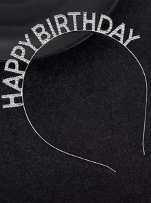1pc Rhinestone Letter Decor Party Headband - Silver - View 4