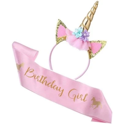 Serre-tête thème licorne pour anniversaire, ensemble de serre-tête de maquillage pailleté pour anniversaire avec bandeau doré, décoration de fête princesse, rentrée des classes, Saint-Valentin