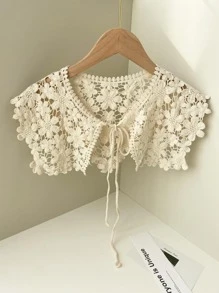 1入組女性鏤空花朵圖案時尚適用於裝飾用品 - 米色 - 查看 1