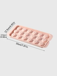 1入組PP冰塊模具簡單素色矩形多格家用冰塊模具 - 粉色 - 查看 2