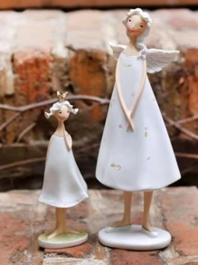 2pcs Figure Design Decoration Craft - White - View 1