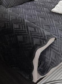 1入組素色沙發巾極簡主義滌綸絎縫細節沙發蓋毯適用於客廳 - 深灰色 - 查看 6