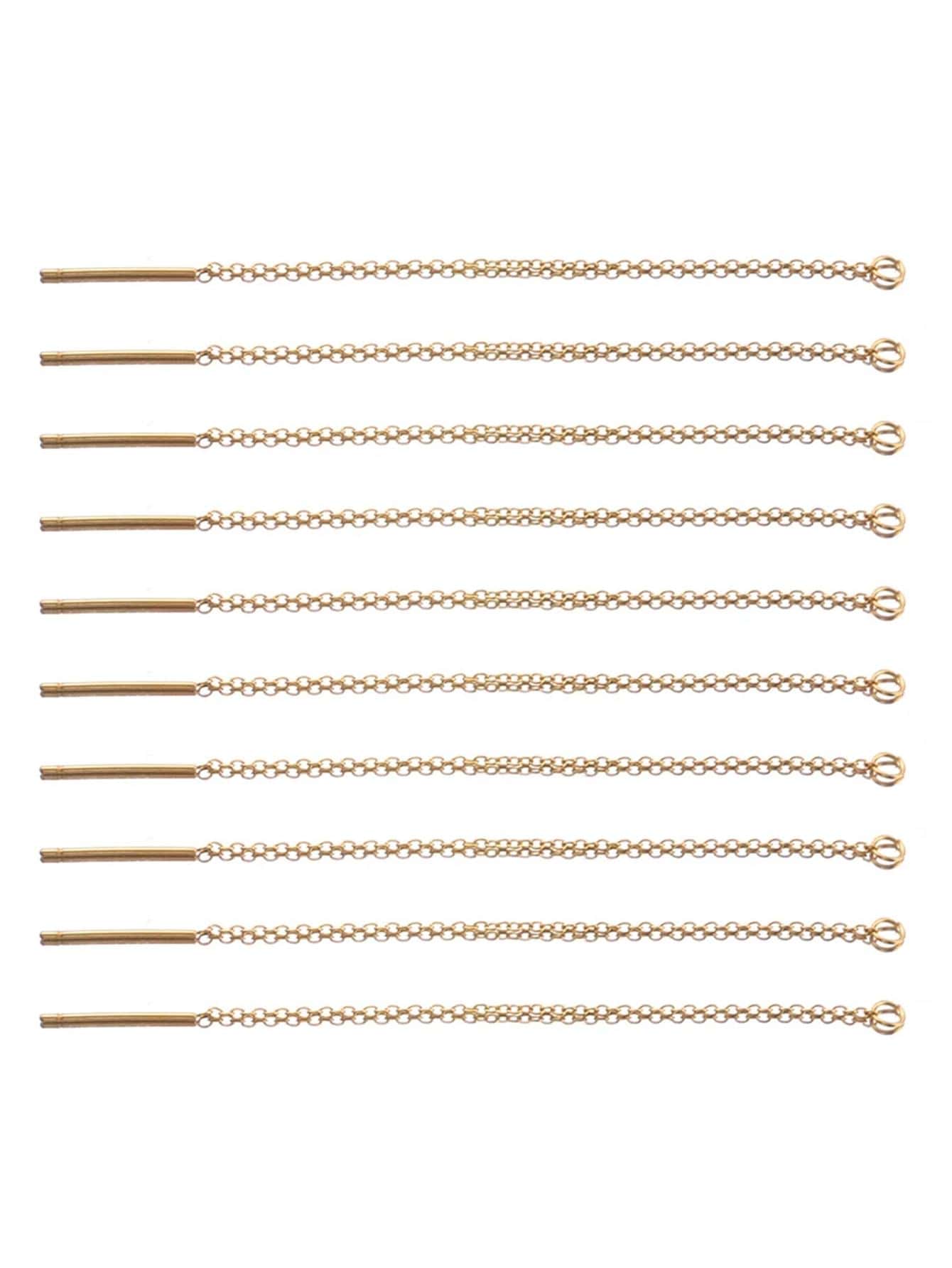 10 cái/bộ Phụ kiện trang sức DIY tối giản - Vàng - Xem 1