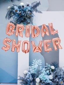 12pcs/set PE Balloon, Creative Letter Design 16inch Decorative Balloon For Home Decor And Party - Rose Gold - View 3