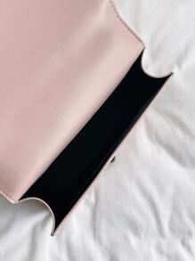 Herringbone Embroidery Thread Twist Lock Small Square Shoulder Bag Crossbody Bag Chain Strap Women's Bag