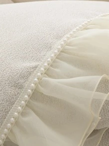 1 Đồng Màu Ren Trang Trí Ghế Sofa Khăn Hiện Đại Polyester Chống Trơn Trượt Sofa Khăn Cho Gia Đình - Màu be - Xem 4