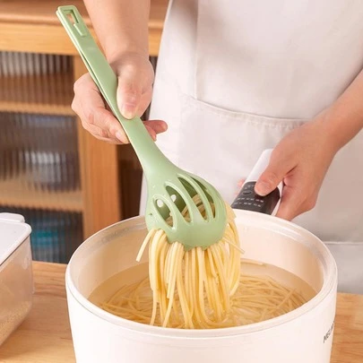 1入組二合一ABS手動打蛋器廚房用創意素色食品鉗