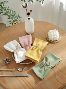 1 pieza Tapete de mesa liso moderno de tela para mesa de comedor de cocina - Blanco - Ver 2