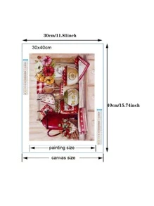 花卉圖案和茶壺圖案DIY無框鑽石畫 - 彩色 - 查看 2