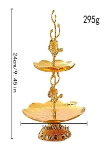 1pc Flower Decor Multi-layer Snack Tray - Multicolor - View 3