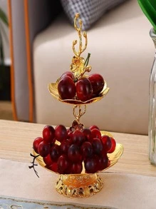 1pc Flower Decor Multi-layer Snack Tray - Multicolor - View 2