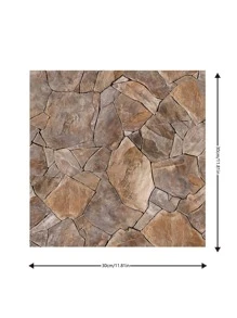 1入組磚塊圖案牆紙 - 棕色 - 查看 2