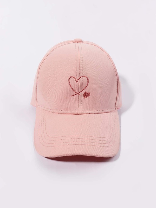 2pcs Heart Embroidery Adjustable Baseball Cap, Unisex For Couples, All Season