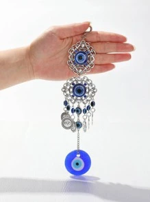 1pc Blue Eye Plastic Pendant With Evil Eye Zinc Alloy Decoration, Home Decor, Room Decor, Wall Decor Gifts Birthday Graduation - Multicolor - View 2