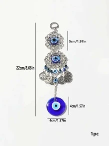 1pc Blue Eye Plastic Pendant With Evil Eye Zinc Alloy Decoration, Home Decor, Room Decor, Wall Decor Gifts Birthday Graduation - Multicolor - View 3