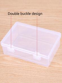 1pc Plastic Storage Box, Simple Clear Rectangle Multi-purpose Desktop Storage Box For Home - Clear - View 4