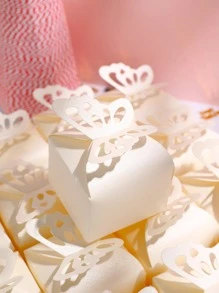 20入組蝴蝶設計禮物盒 - 米色 - 查看 2