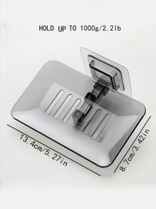1pc Soap Rack No Drilling Wall Mounted Soap Holder, Soap Sponge Dish Bathroom Accessories Soap Dishes Self Adhesive - View 2