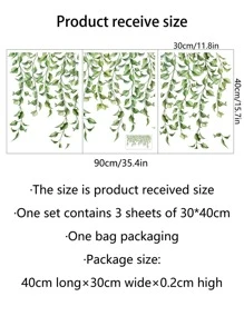 1set PVC Wall Sticker, Leaf Pattern Wall Decal For Home Wall Decor - Multicolor - View 5