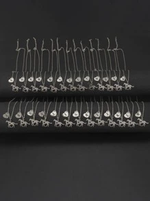 1 PC Inox Thời Trang Chữ Chi Tiết Trái Tim & Ngựa Vòng Cổ Cho Nữ Trang Trí Hàng Ngày - Bạc - Xem 1