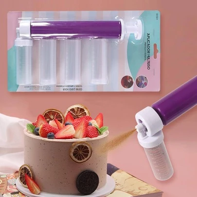 Bộ 1 súng phun trang trí bánh thủ công, dụng cụ bơm phun trang trí bánh DIY, bộ súng phun trang trí bánh, thích hợp để trang trí bánh cupcake, bánh quy và các món tráng miệng trong nhà bếp.