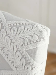 1 pieza Funda para silla de comedor jacquard con patrón de hoja elástico silla moderno poliéster para casa - Gris Claro - Ver 4