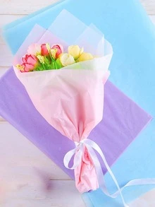 10入組素色禮品包裝紙 - 淺藍色 - 查看 6