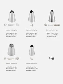 5入組不銹鋼裱花嘴