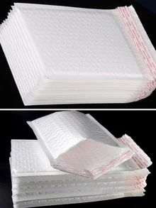 10 piezas Bolsa de burbujas unicolor, bolsa de embalaje impermeable simple para la escuela, oficina - Blanco - Ver 5