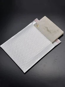 10 piezas Bolsa de burbujas unicolor, bolsa de embalaje impermeable simple para la escuela, oficina - Blanco - Ver 1