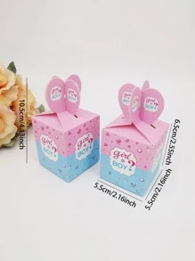 24入組紙質禮品盒現代魚尾紋禮品包裝盒適合家庭派對 - 藍色 - 查看 5