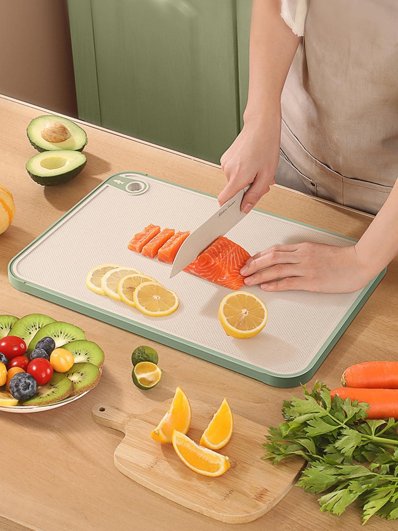 1入組PP切菜板廚房用極簡雙色廚房切菜板 - 彩色 - 查看 1