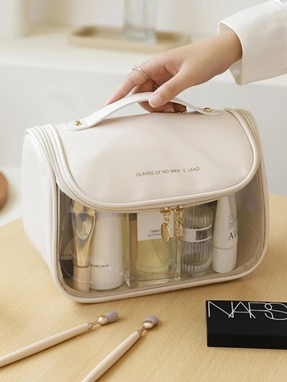 1入組白色化妝包便攜式大號家用化妝包戶外