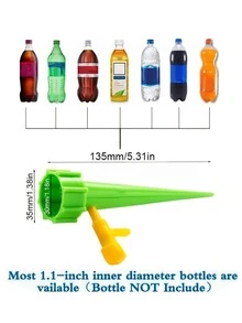 5pcs Plastic Self Watering Device, Modern Color Block Self Watering Device For Garden - Green - View 4